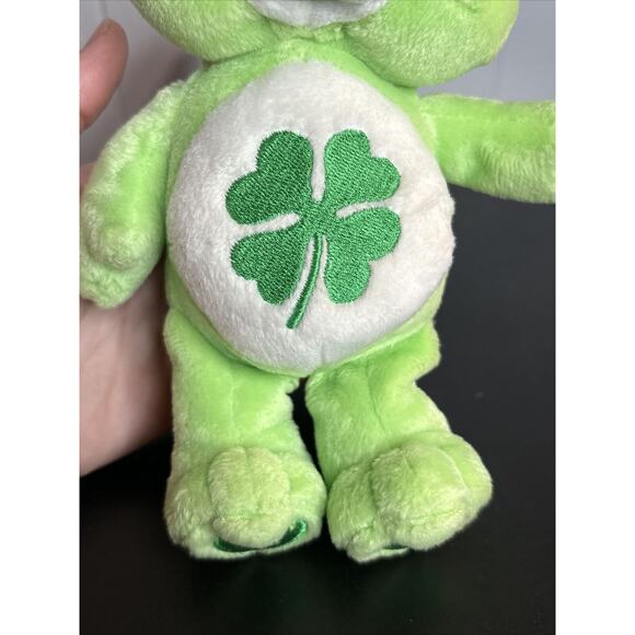 Care Bears 2003 Green Good Luck Bear 8" Plush Toy Play Along Ltd. - Picture 6 of 10